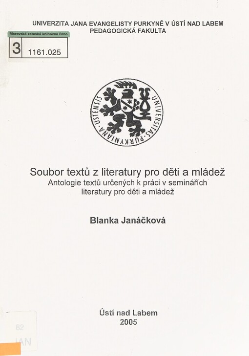 Soubor textů z literatury pro děti a mládež: antologie textů určených k práci v seminářích literatury pro děti a mládež