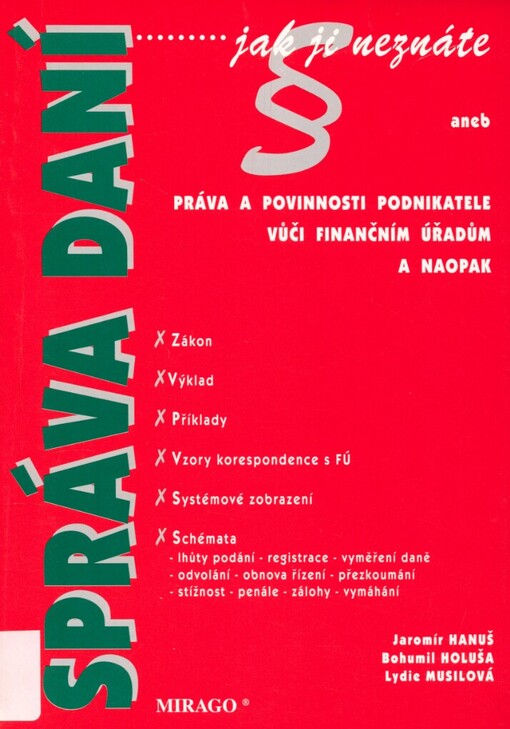 Správa daní jak ji neznáte, aneb, Práva a povinnosti podnikatele vůči finančnímu úřadu a naopak