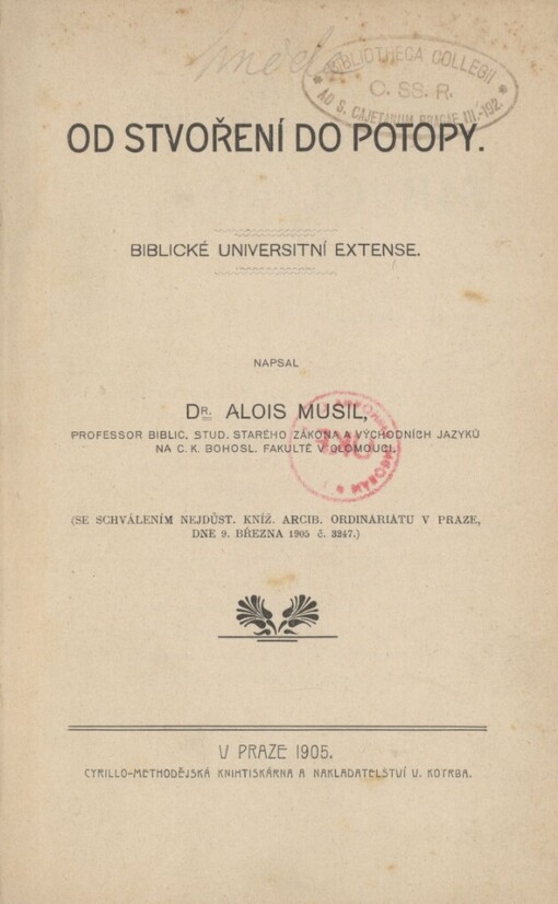 Od stvoření do potopy :biblické universitní extense