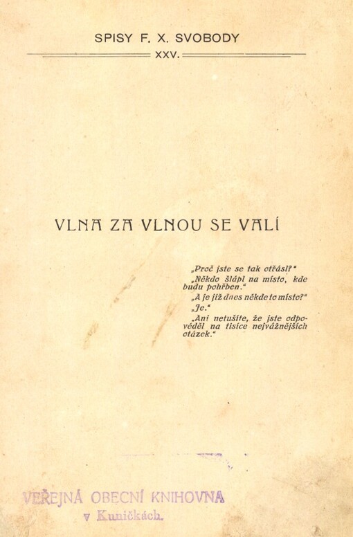 Vlna za vlnou se valí :román