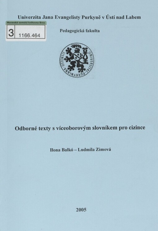 Odborné texty s víceoborovým slovníkem pro cizince