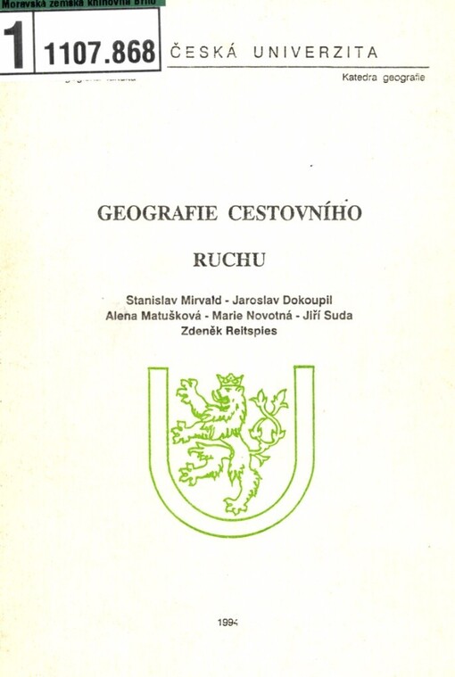 Geografie cestovního ruchu, 2., upr. vyd.