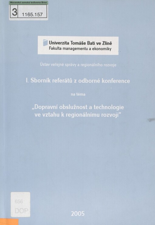 I. sborník referátů z odborné konference na téma 