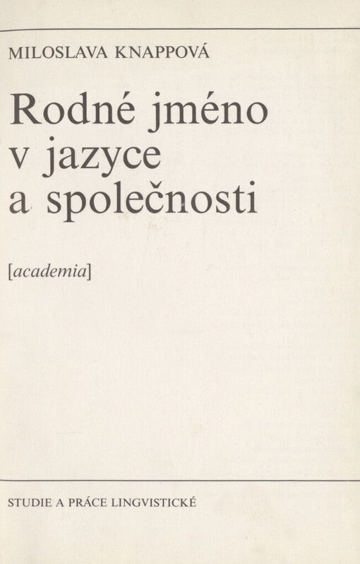 Rodné jméno v jazyce a společnosti