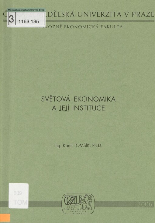 Světová ekonomika a její instituce