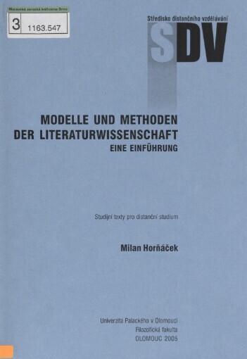 Modelle und Methoden der Literaturwissenschaft: eine Einführung