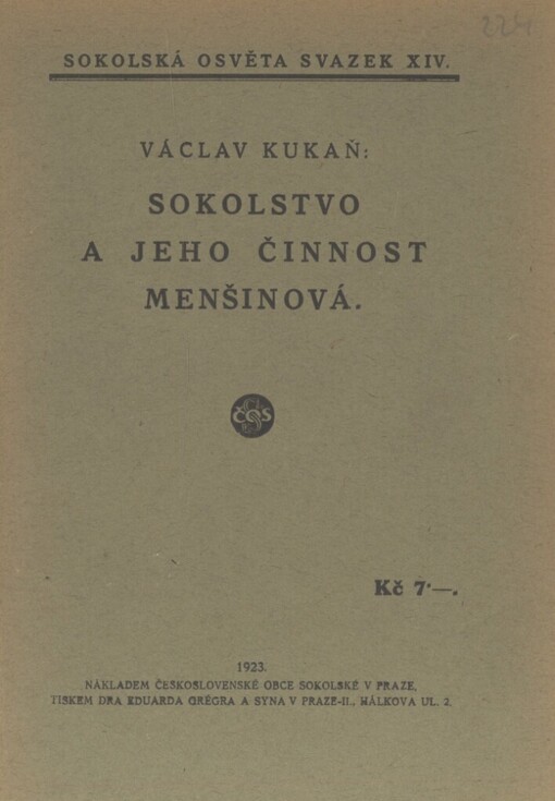 Sokolstvo a jeho činnost menšinová: (1896-1921)