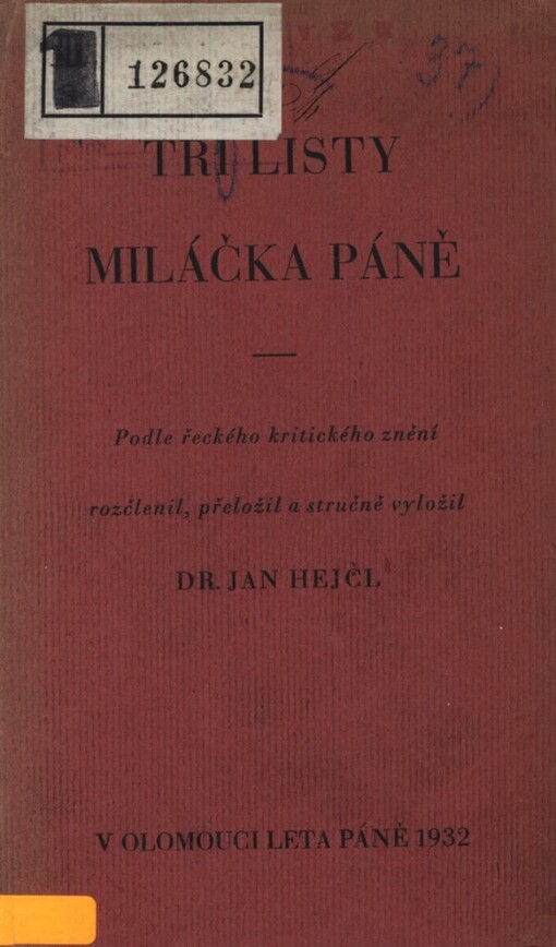 Tři listy miláčka Páně