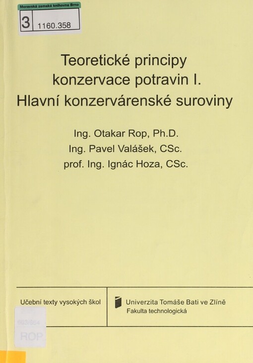 Teoretické principy konzervace potravin I