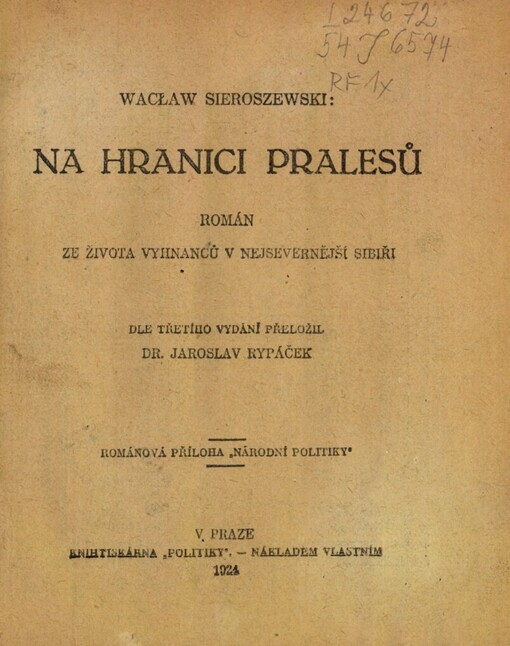 Na hranici pralesů :román ze života vyhnanců v nejsevernější Sibiři