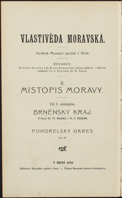 Vlastivěda moravská.II,Místopis Moravy.