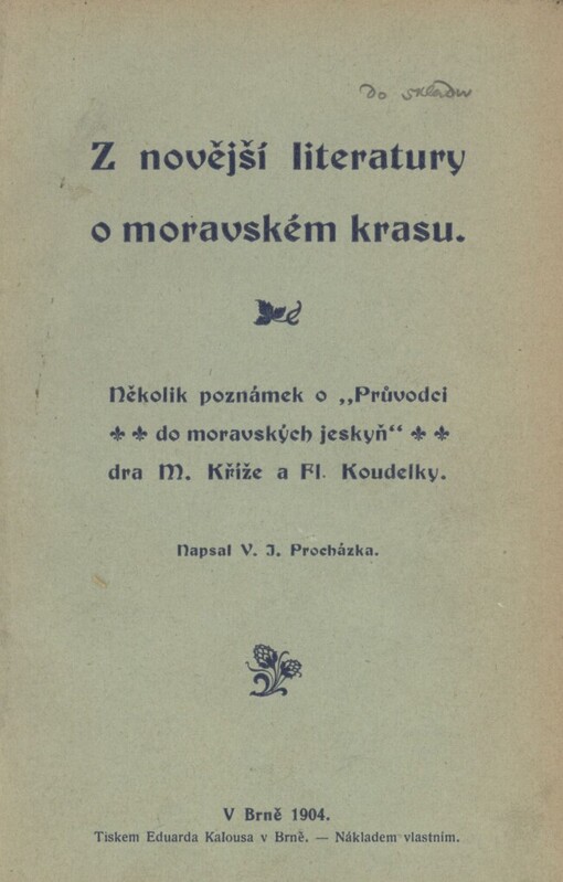 Z novější literatury o moravském Krasu :několik poznámek o 