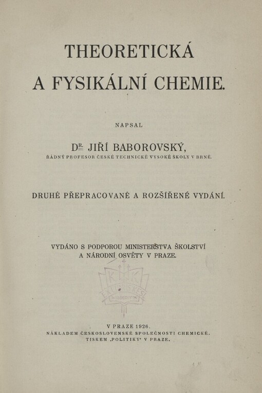 Theoretická a fysikální chemie