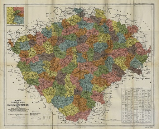 Nejnovější příruční mapa království Českého s politickým rozdělením: v měřítku 1:500 000