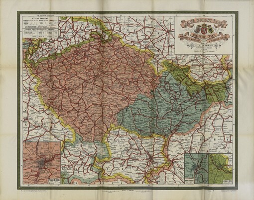 Země Koruny české: Království České, Markrabství Moravské, Vévodství Slezské : měřítku 1:1 000 000