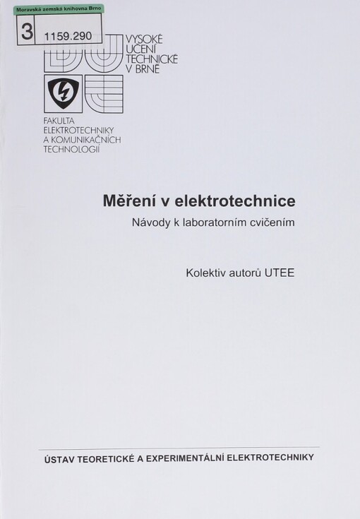 Měření v elektrotechnice: návody k laboratorním cvičením