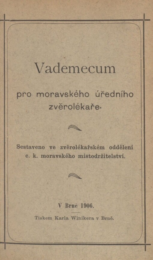 Vademecum pro moravského úředního zvěrolékaře