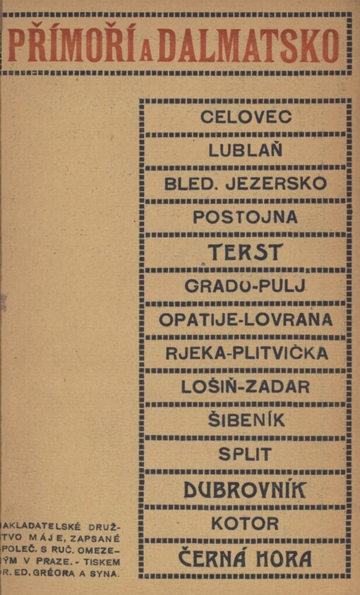 Přímoří a Dalmatsko :praktický průvodce po slovanském jihu