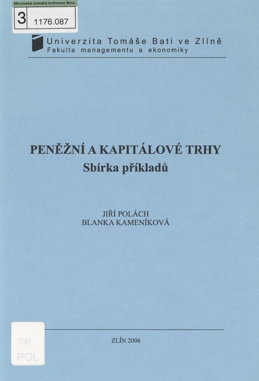 Peněžní a kapitálové trhy: sbírka příkladů