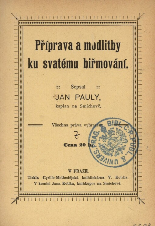 Příprava a modlitby ku svatému biřmování