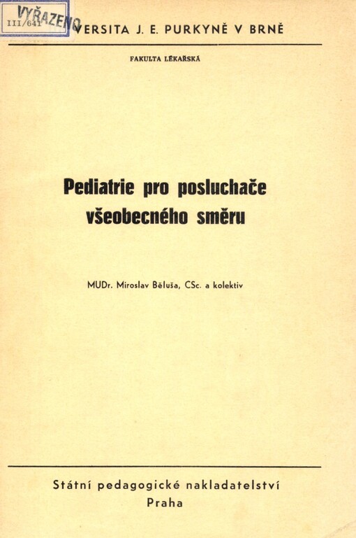 Pediatrie pro posluchače všeobecného směru