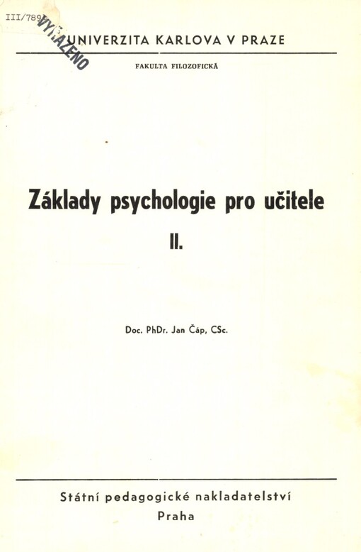 Základy psychologie pro učitele