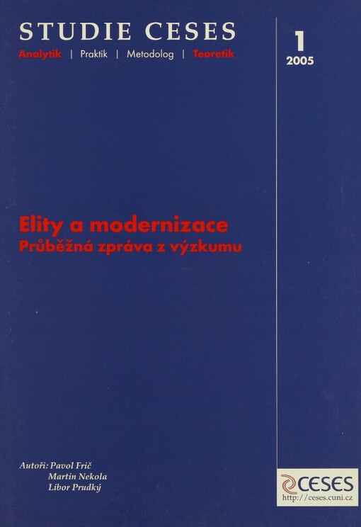 Elity a modernizace :průběžná zpráva z výzkumu