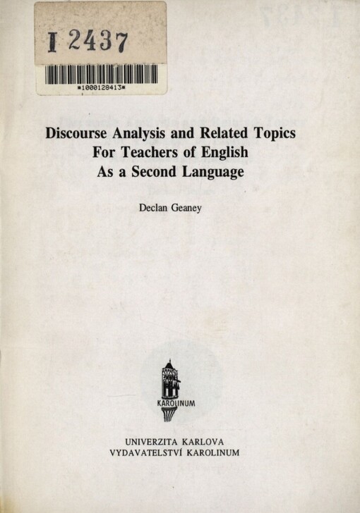 Discourse analysis and related topics for teachers of English as a second language