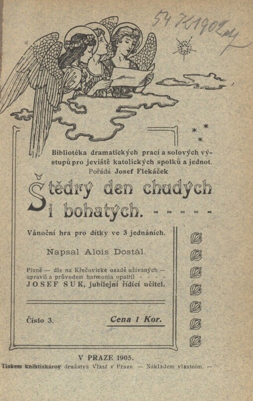 Štědrý den chudých i bohatých :vánoční hra pro dítky ve 3 jednáních