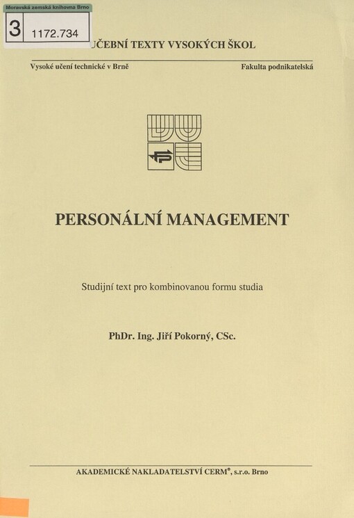 Personální management: studijní text pro kombinovanou formu studia