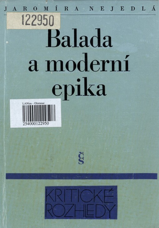 Balada a moderní epika