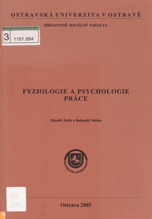 Fyziologie a psychologie práce, Vyd. 1.
