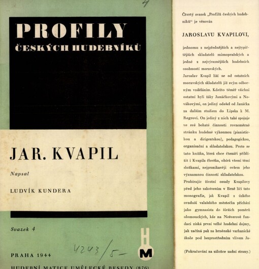 Jaroslav Kvapil :život a dílo