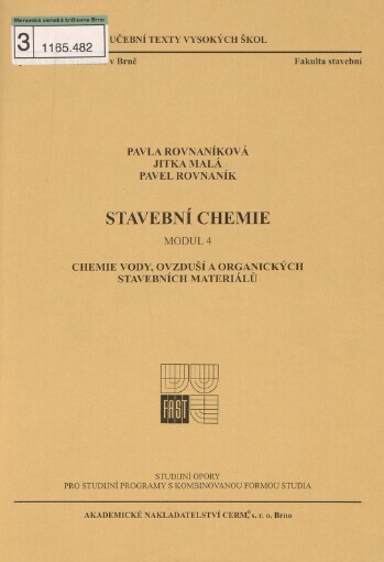 Stavební chemie.Modul 4,Chemie vody, ovzduší a organických stavebních materiálů