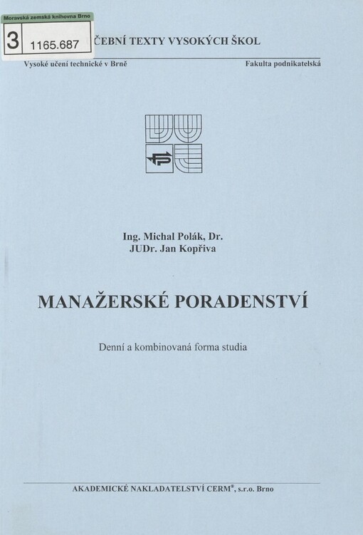 Manažerské poradenství: denní a kombinovaná forma studia