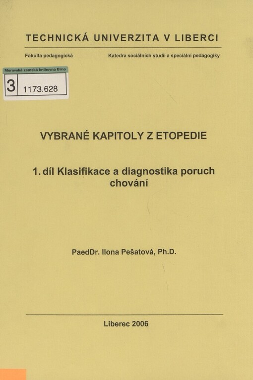 Vybrané kapitoly z etopedie