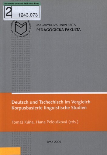 Deutsch und Tschechisch im Vergleich - korpusbasierte linguistische Studien
