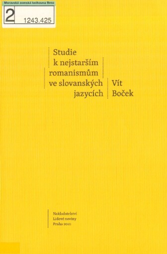 Studie k nejstarším romanismům ve slovanských jazycích