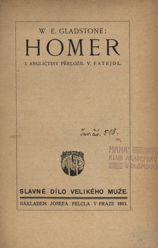 Homer : slavné dílo velikého muže