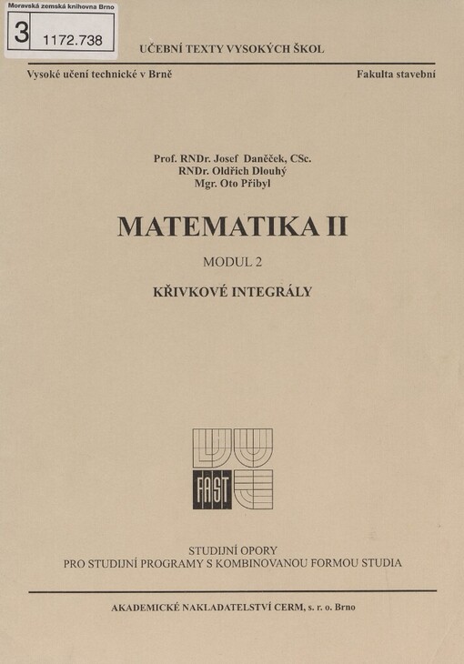 Matematika II: studijní opory pro studijní programy s kombinovanou formou studia