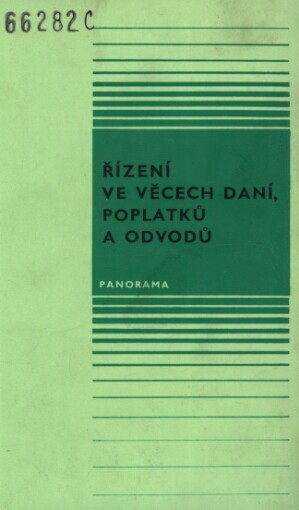 Řízení ve věcech daní, poplatků a odvodů