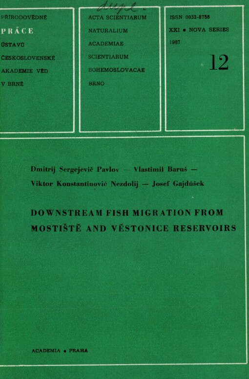 Downstream fish migration from Mostiště and Věstonice reservoirs