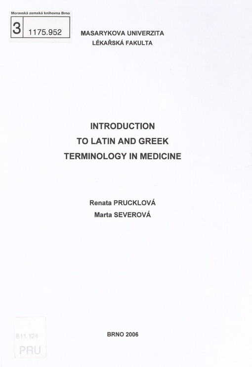 Introduction to Latin and Greek terminology in medicine