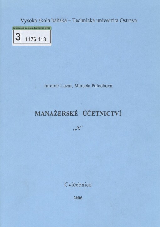 Manažerské účetnictví 