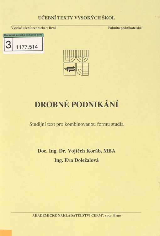 Drobné podnikání: studijní text pro kombinovanou formu studia