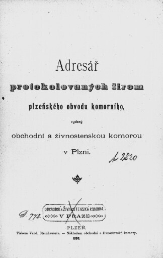 Adresář protokolovaných firem plzeňského obvodu komorního