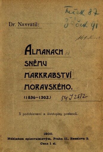 Almanach sněmu markrabství moravského :(1896-1902)