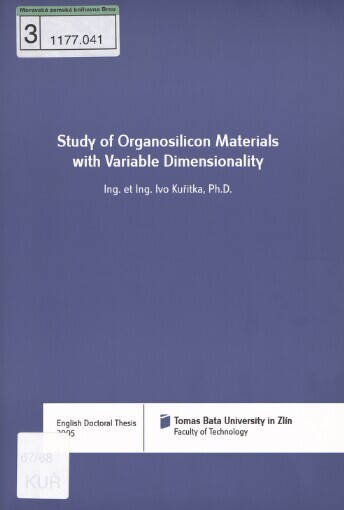 Study of organosilicon materials with variable dimensionality =: Studium organokřemíkových materiálů s proměnnou dimenzionalitou : English doctoral thesis