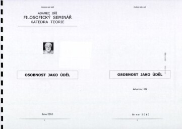 Osobnost jako úděl