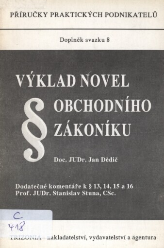 Výklad novel Obchodního zákoníku